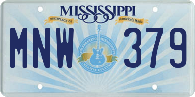 MS license plate MNW379
