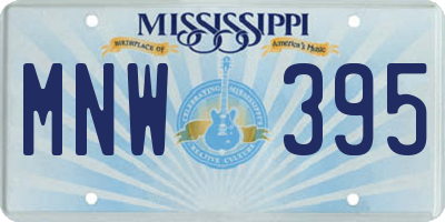 MS license plate MNW395