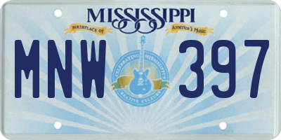 MS license plate MNW397