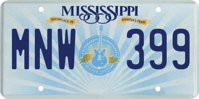 MS license plate MNW399