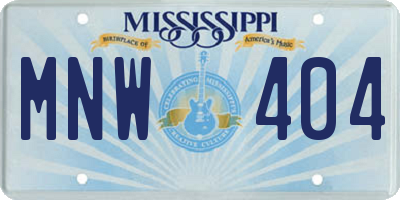 MS license plate MNW404