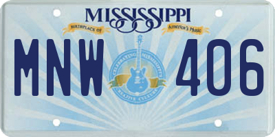 MS license plate MNW406