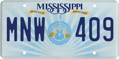 MS license plate MNW409