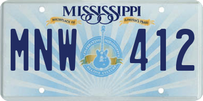 MS license plate MNW412