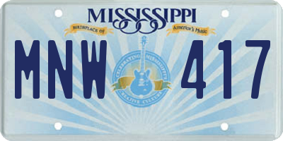MS license plate MNW417