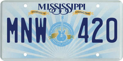 MS license plate MNW420