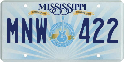 MS license plate MNW422