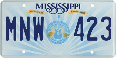 MS license plate MNW423