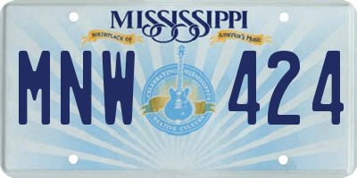 MS license plate MNW424