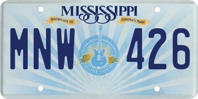 MS license plate MNW426