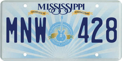 MS license plate MNW428