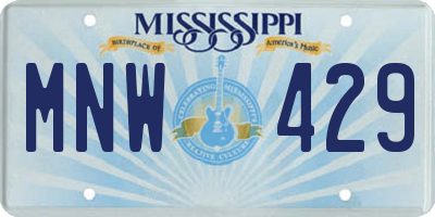 MS license plate MNW429