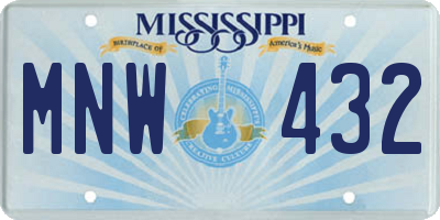 MS license plate MNW432