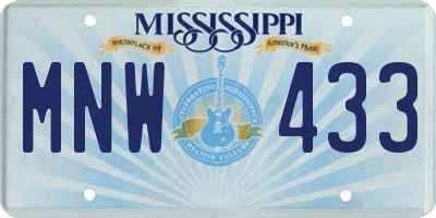 MS license plate MNW433