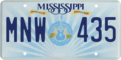 MS license plate MNW435