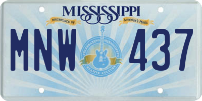 MS license plate MNW437