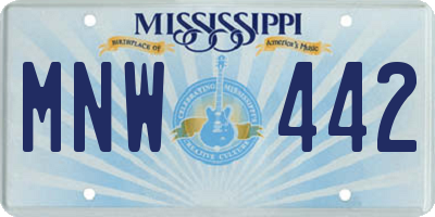 MS license plate MNW442