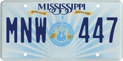 MS license plate MNW447
