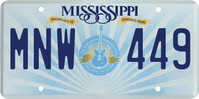MS license plate MNW449