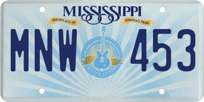 MS license plate MNW453
