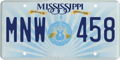 MS license plate MNW458