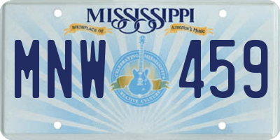 MS license plate MNW459
