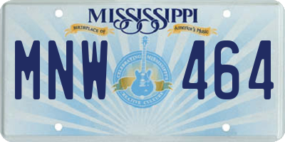 MS license plate MNW464