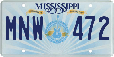 MS license plate MNW472