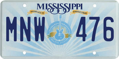 MS license plate MNW476