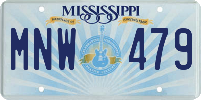 MS license plate MNW479
