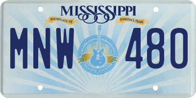 MS license plate MNW480