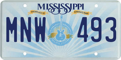 MS license plate MNW493