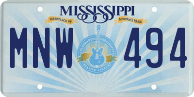 MS license plate MNW494
