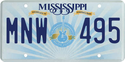 MS license plate MNW495