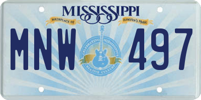 MS license plate MNW497