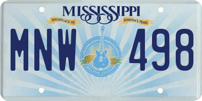 MS license plate MNW498