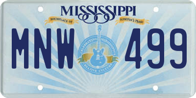 MS license plate MNW499