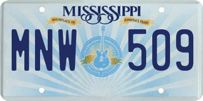 MS license plate MNW509