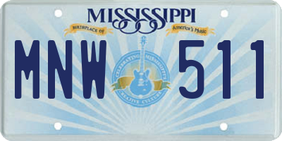 MS license plate MNW511