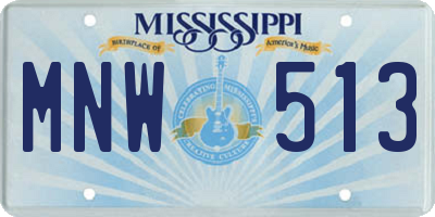 MS license plate MNW513