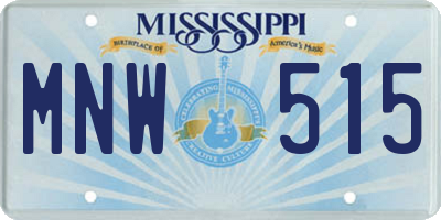 MS license plate MNW515