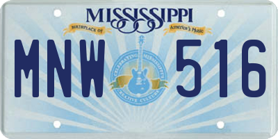 MS license plate MNW516