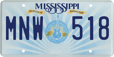 MS license plate MNW518