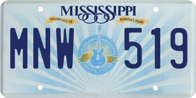 MS license plate MNW519
