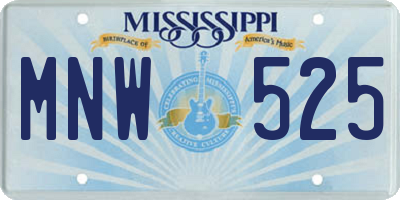 MS license plate MNW525