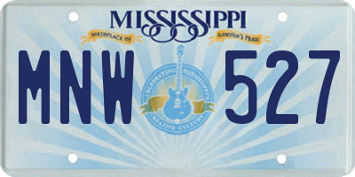 MS license plate MNW527