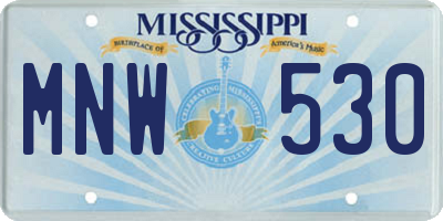MS license plate MNW530