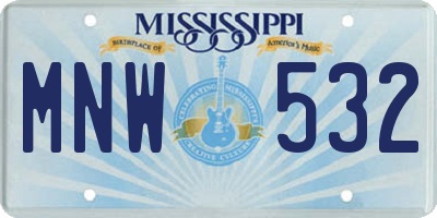 MS license plate MNW532