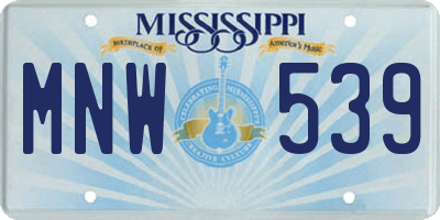 MS license plate MNW539