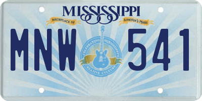 MS license plate MNW541